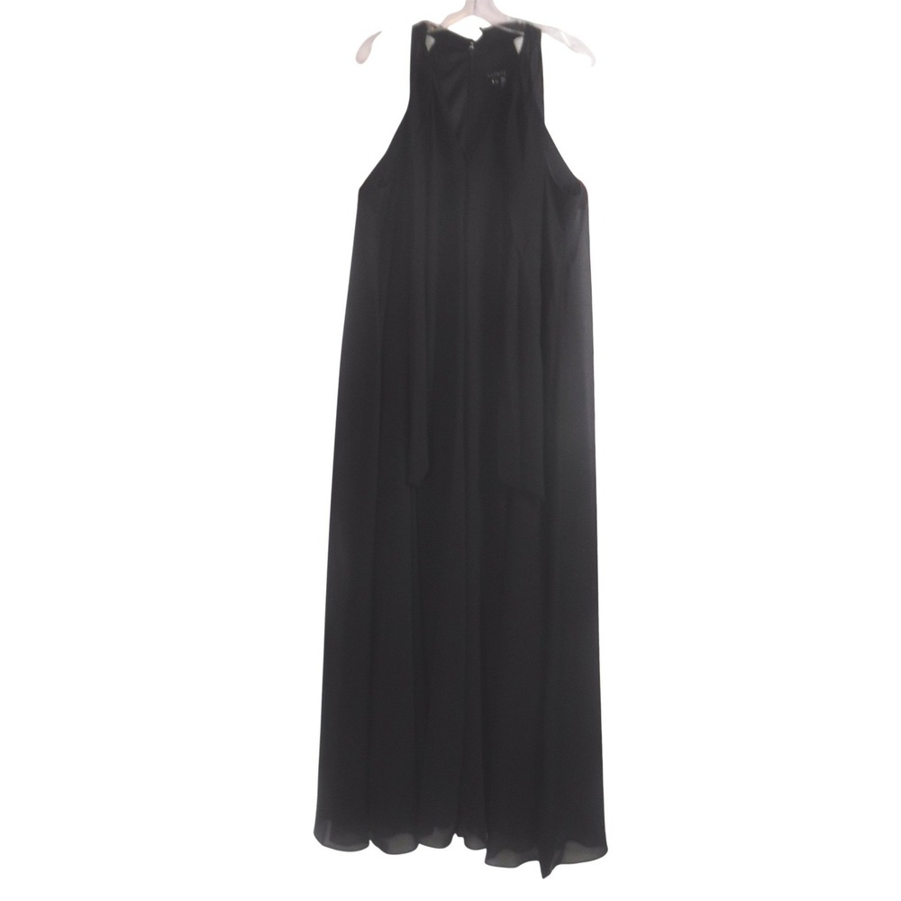 1.STATE‎ Womens Black Halter V-Neck Wide Leg Maxi Jumpsuit Size M Evening Formal